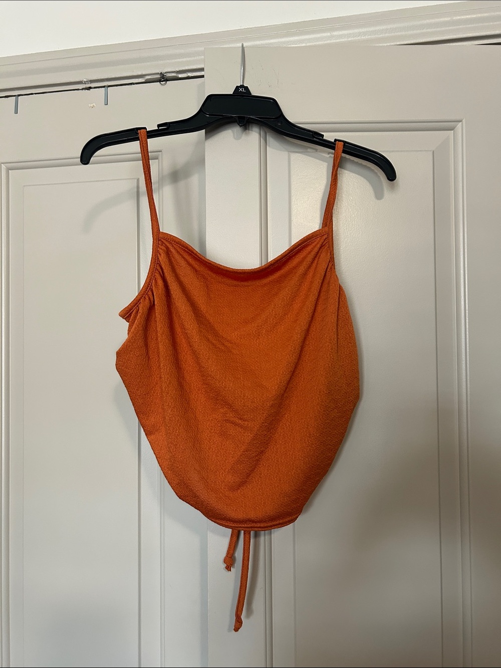 PrettyLittleThing Orange Cowl Neck Drawstring Cami